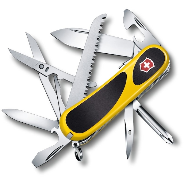 Swiss Army Brands 2024 Victorinox 2.4913.Sc8Us1 Evolution Grip S18 Yellow / Black 85Mm, Clam Pack VIC-2.4913.SC8-X2 - main